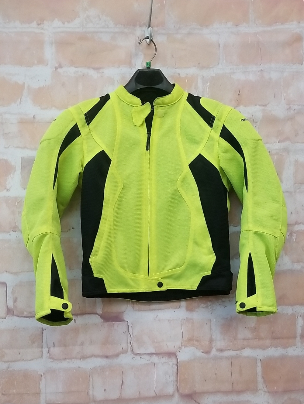 Womwns High-Visibility Yellow & Black Mesh Motorcycle Jacket
